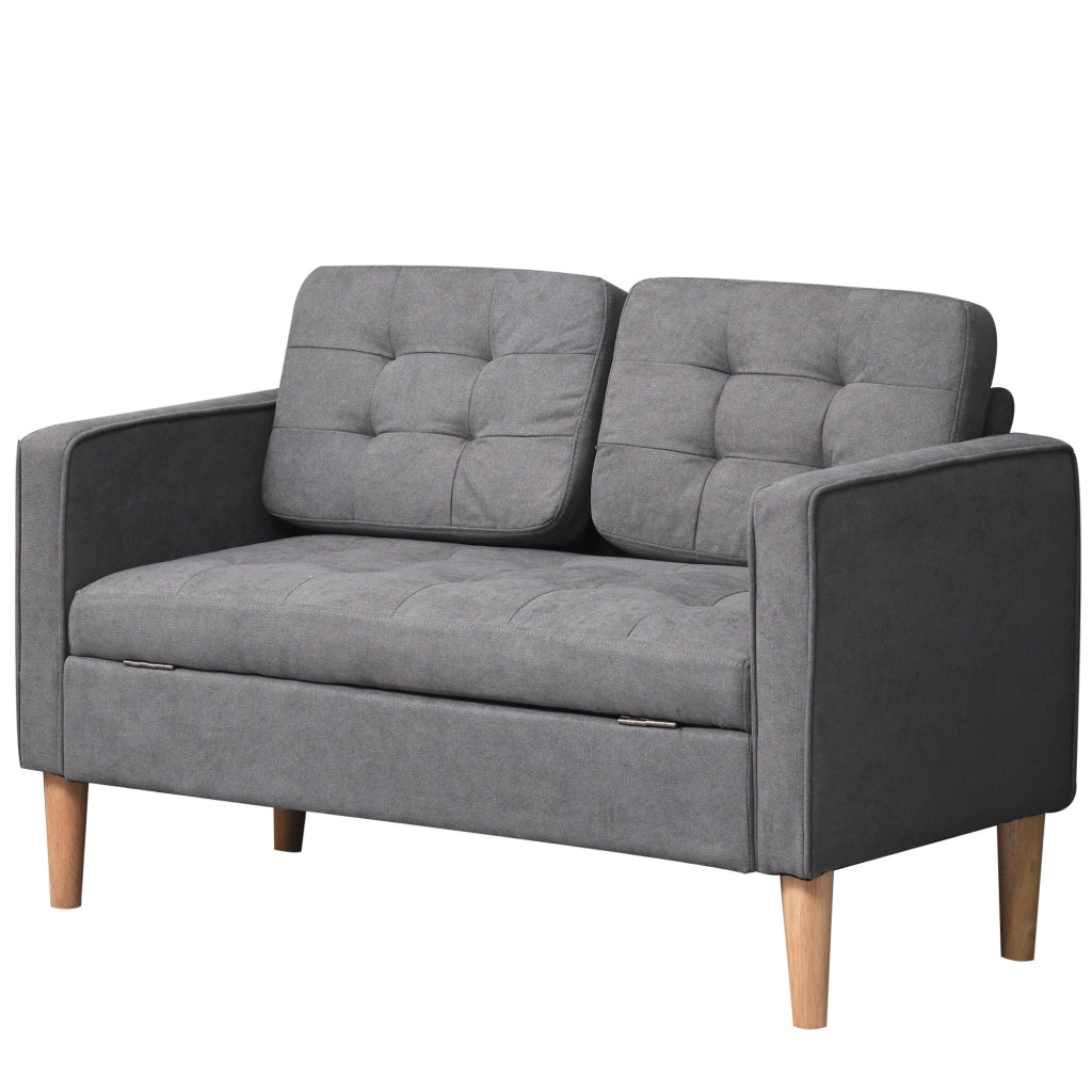 Divano 2 posti con cassetti ¨C zephmum ¨C Grigio 117x62x78 cm