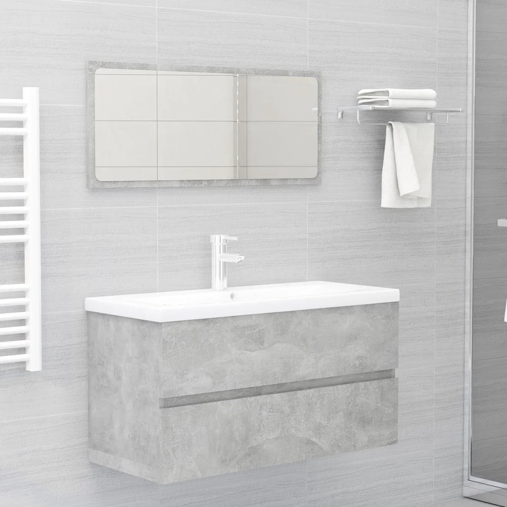 Mobile Lavabo | Armadio Lavabo Grigio Cemento 90x38,5x45 cm in Legno Multistrato