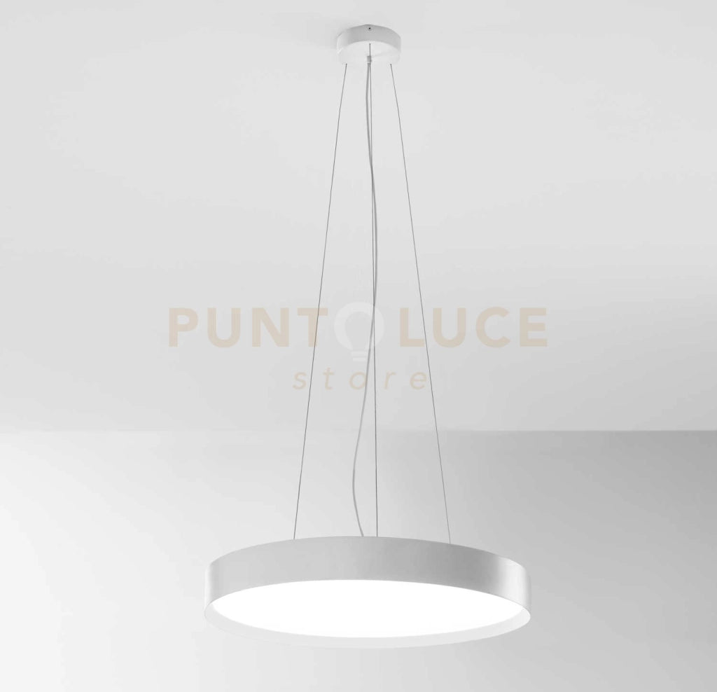 AVA S/P - LAMPADARIO A SOSPENSIONE BIANCO A LED 3000-4000K 6300-6600LM 60W+10W DOPPIA EMISSIONE DIMMERABILE D.60CM