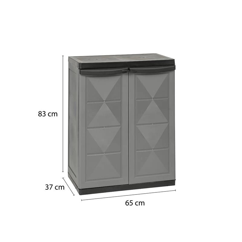 ARMADIO BASIC LINE CON 1 RIPIANO REGOLABILE - DARK GREY DIMENSIONE 65X37X83H CM