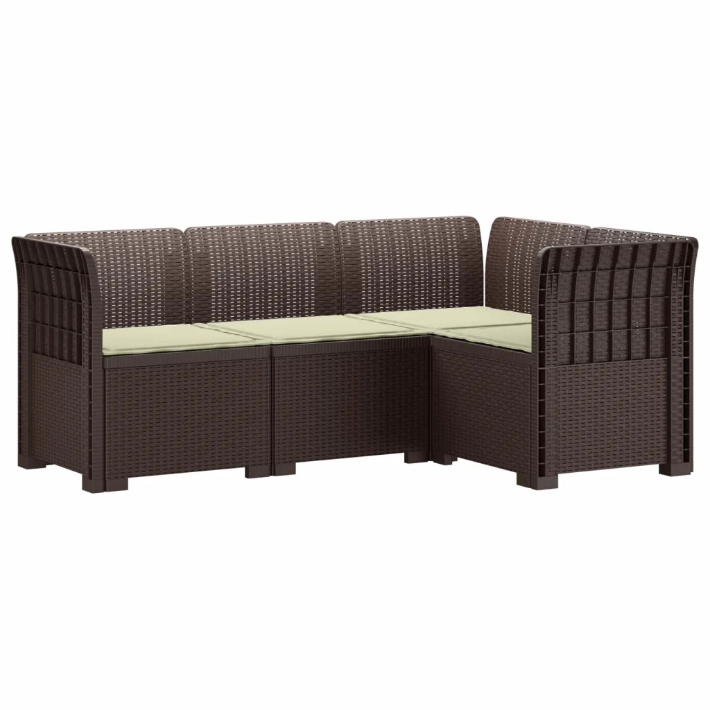 Divano da Giardino 4 Posti con Cuscini Aspetto Rattan PP 3443966