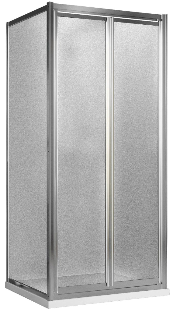 Box Doccia Angolare 90x90 cm 2 Ante Battenti in Cristallo Opaco 4-6mm H198 Fosterberg Maribo Duo