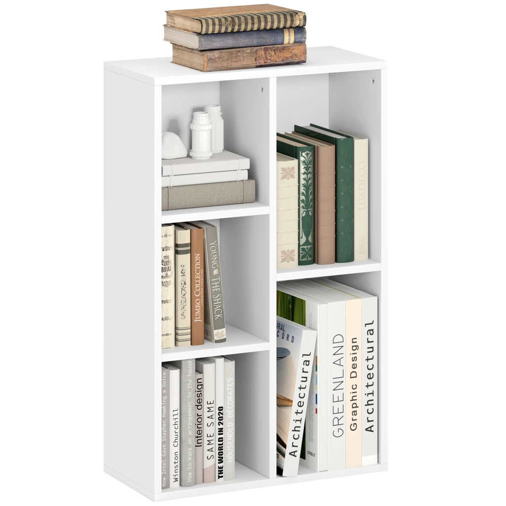 Libreria a 5 ripiani in legno ¨C zephmum ¨C bianco 60x24x30 cm
