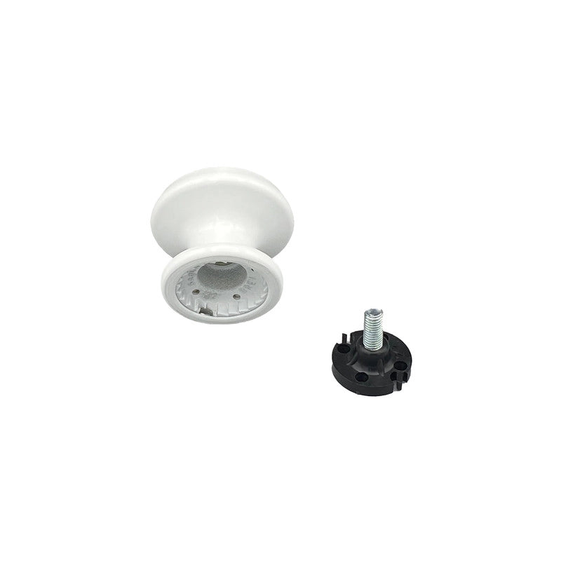 Pomolo fisso per porta SAGUATTI 866/60TB in alluminio bianco lucido