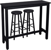 1x tavolo da bar + 2 x set di sgabelli da bar struttura in metallo MDF nero 19_0000035