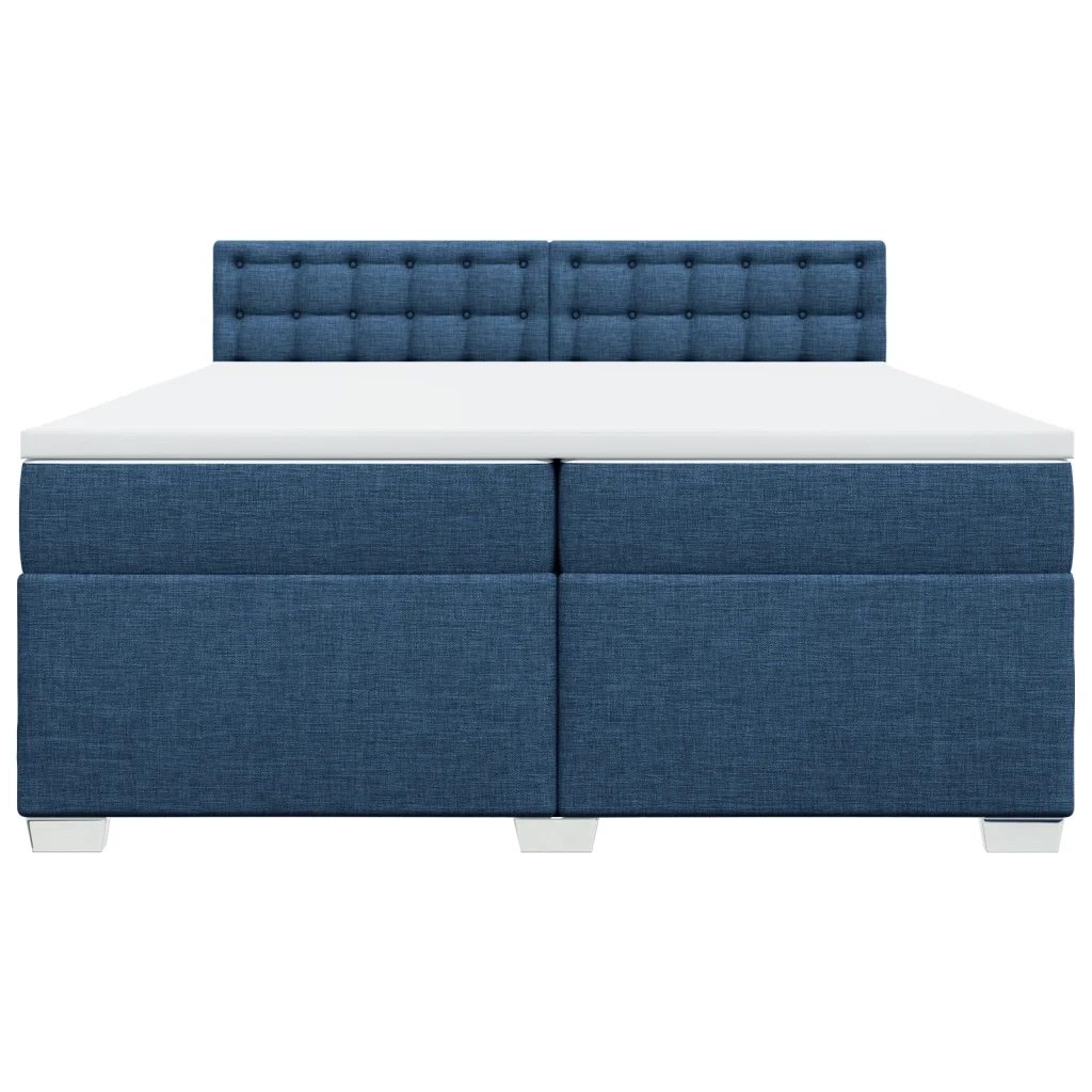 Giroletto a Molle con Materasso Blu 200x200 cm in Tessuto