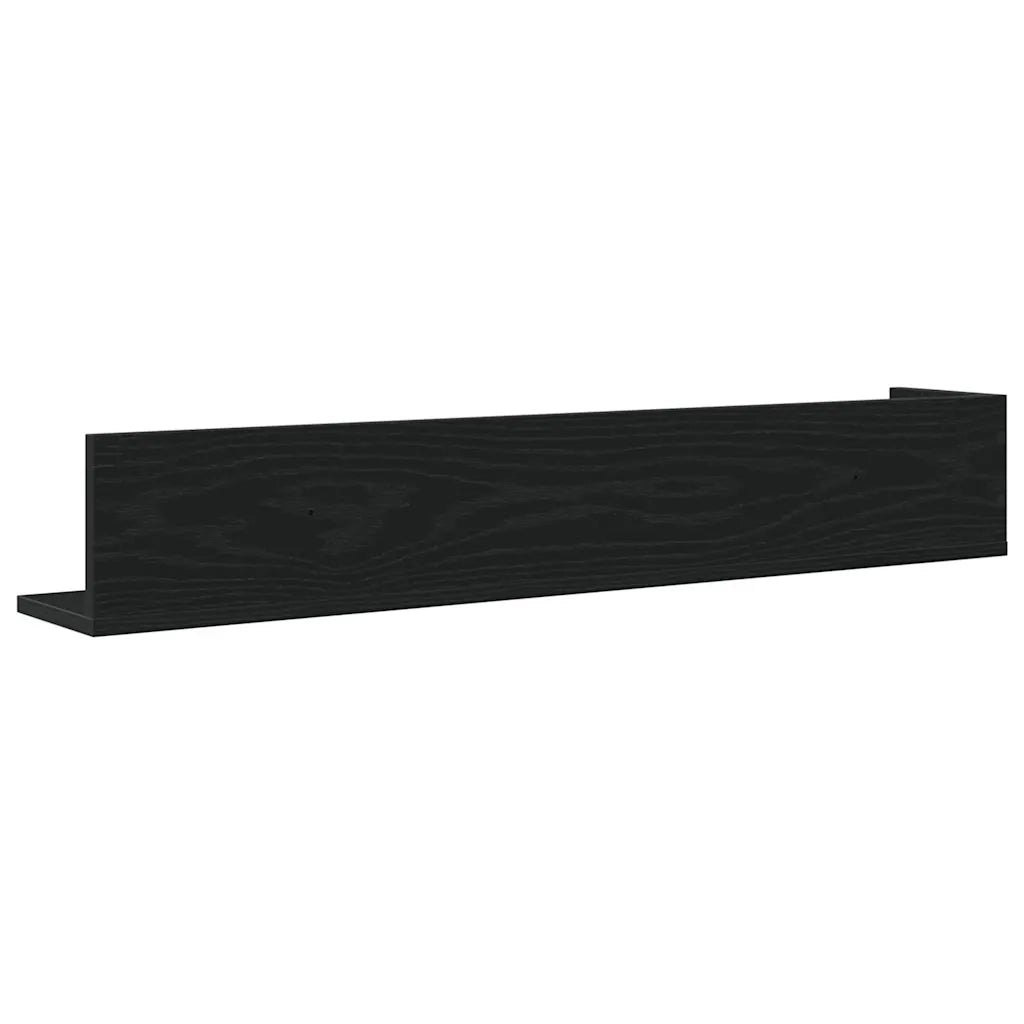 Mensole da Parete 2pz Nere 100x16,5x16,5 cm Legno Multistrato 860041