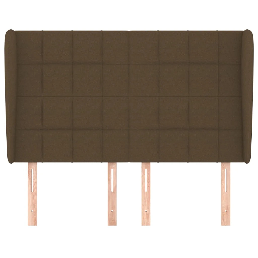Testiera | Testata ad Orecchio MarroneScuro147 x 23 x 118/128cm inTessuto