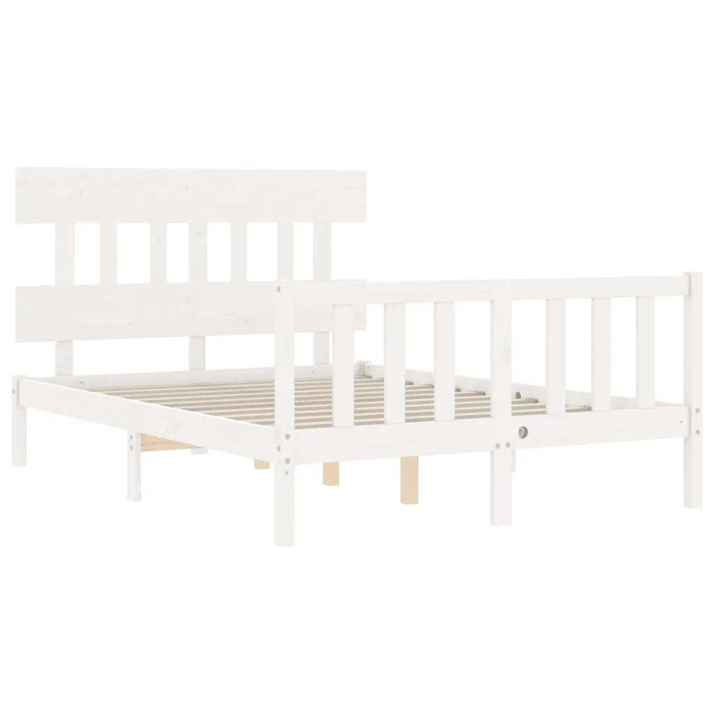 Giroletto senza Materasso-Struttura Letto Bianco 120x200 cm Legno Massello Pino 748231