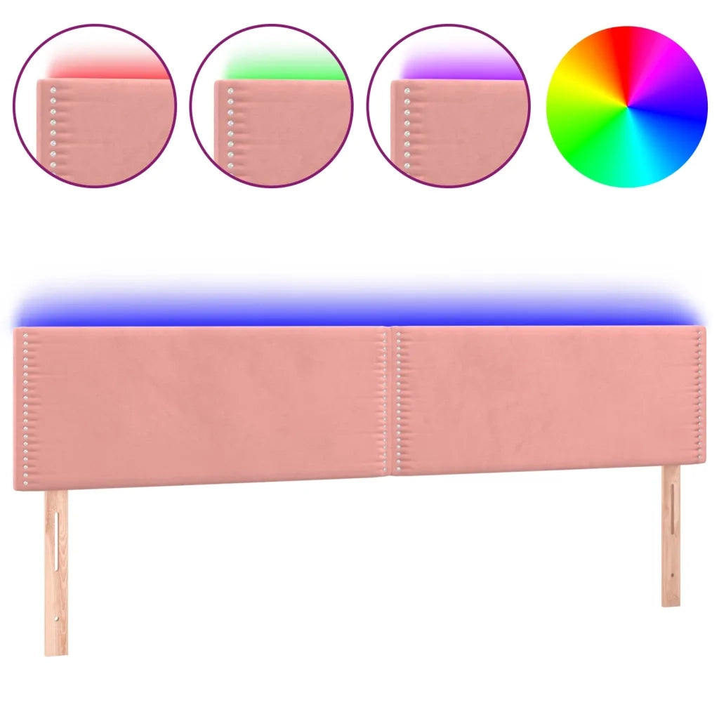 Testiera | Testata a LED Rosa 160x5x78/88 cm in Velluto