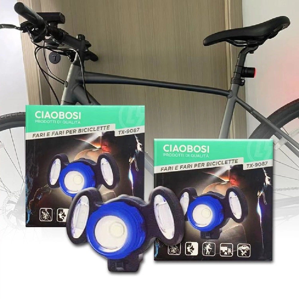 Trade Shop - Luce Bici Da Testa Faretto Regolabile Led Fari Biciclette Impermeabile Tx-9087 -