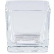 Trade Shop - Vaso Cubo 6x6x6cm Cristallo Trasparente Vetro Candela Confetti Portafiori Pianta -