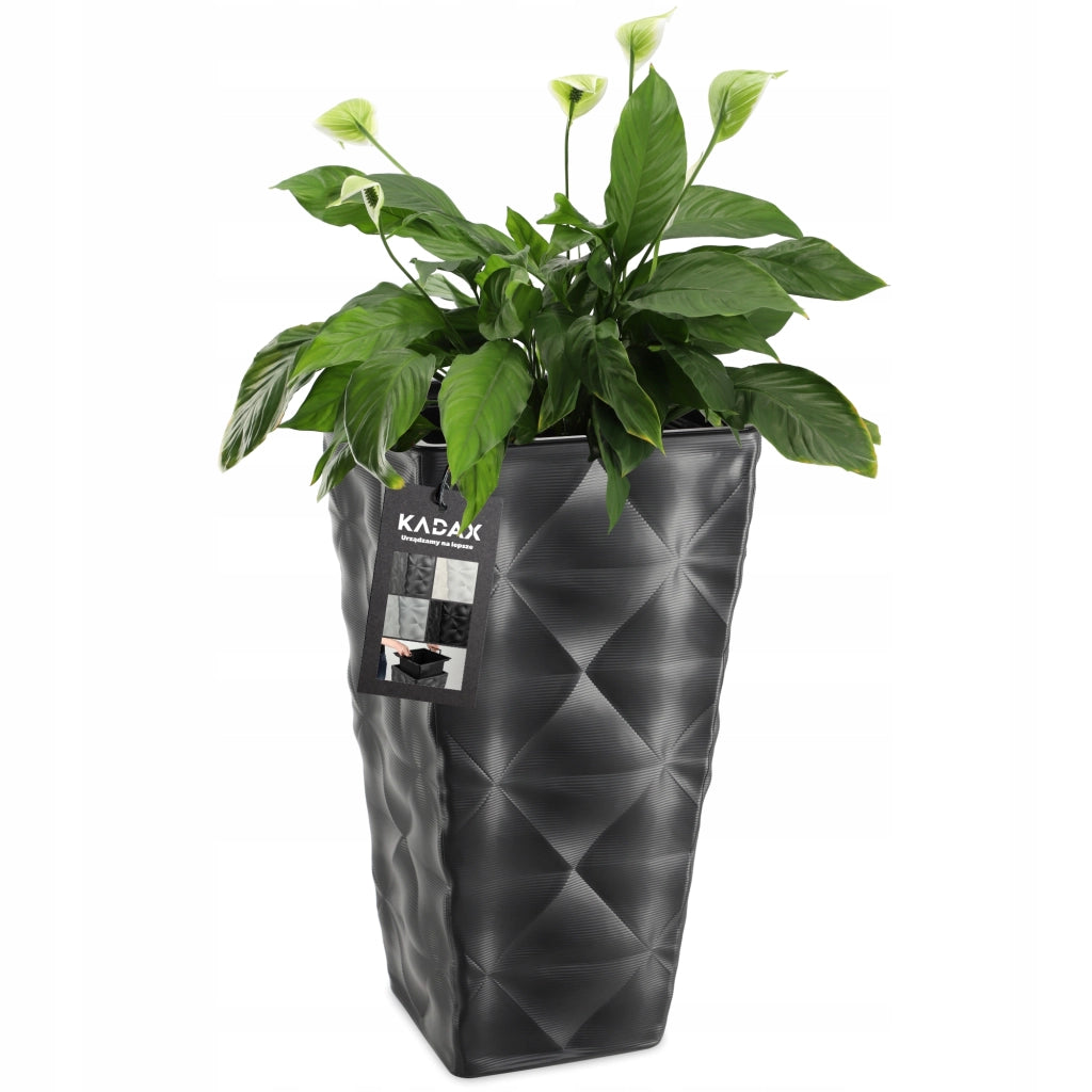 Vaso da giardino KADAX con inserto per fiori, terrazza alta, 75 cm, antracite