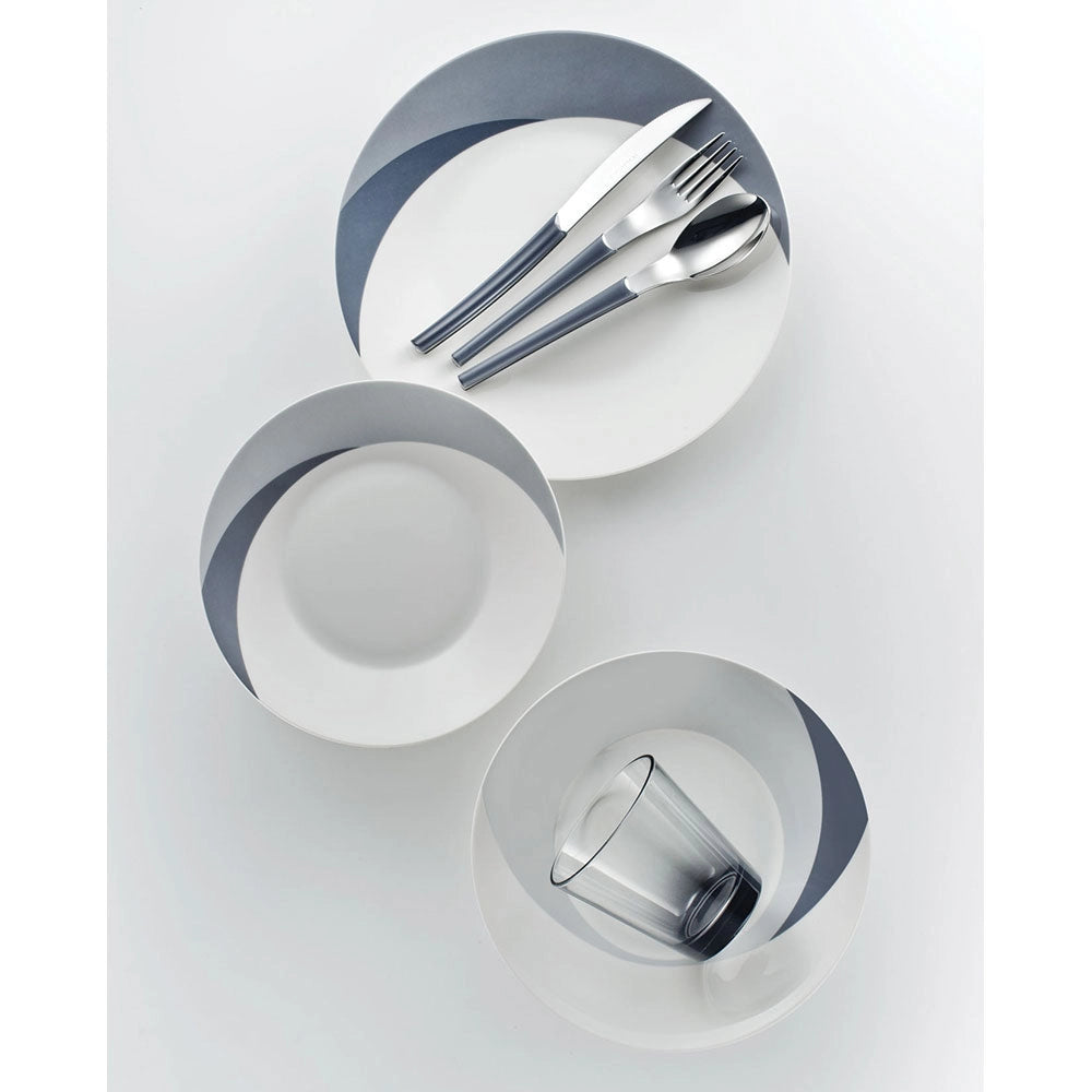 Set 7 pezzi Piatti + Posate + Bicchiere Eme Natura Stone Grigio