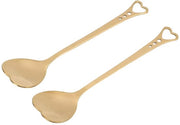 Set di Cucchiai a Due Pezzi in Acciaio Inossidabile - Disegno a Cuore - Manico Ergonomico - Adatto per Gelato/Dolci - Ideale Regalo - Cucchiaio per Gelato