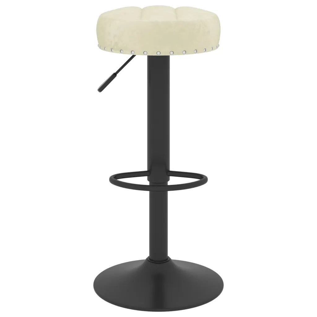 Sedie da Bar 2 pz Crema in Velluto 332994