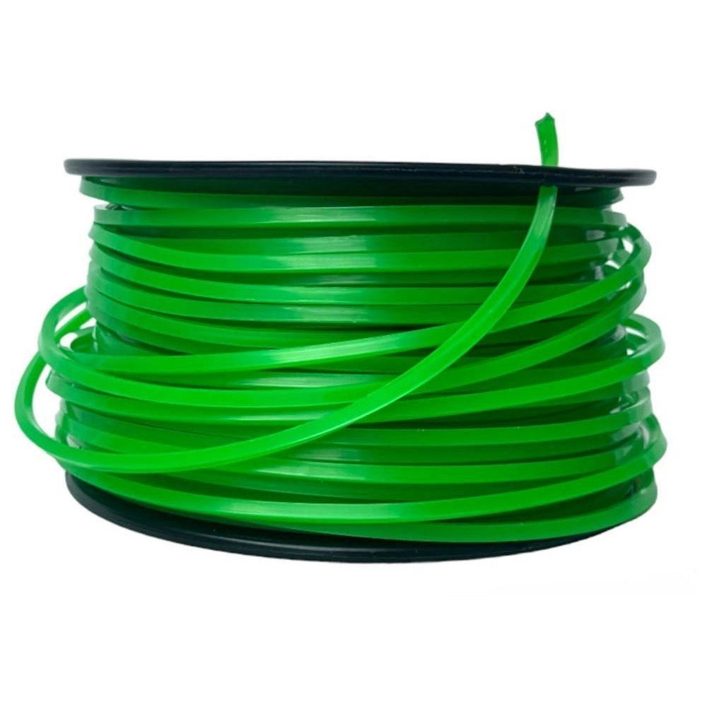 Trade Shop - Filo Per Decespugliatore Quadrato 5 Mm Bobina 100mt Taglaerba Cavo Matassa Verde -