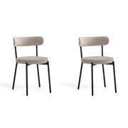 Set 2 sedie da pranzo Hispanohogar ferro e tessuto beige 75×46×49 cm
