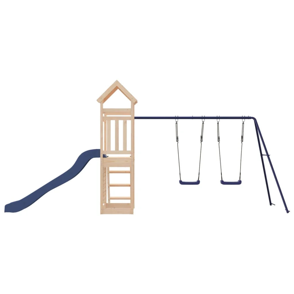 Area giochi all'aperto con altalene scivolo e robuste strutture per arrampicarsi  giochi da giardino 505 x 186 x 214 cm legno di pino massiccio 02_0004977