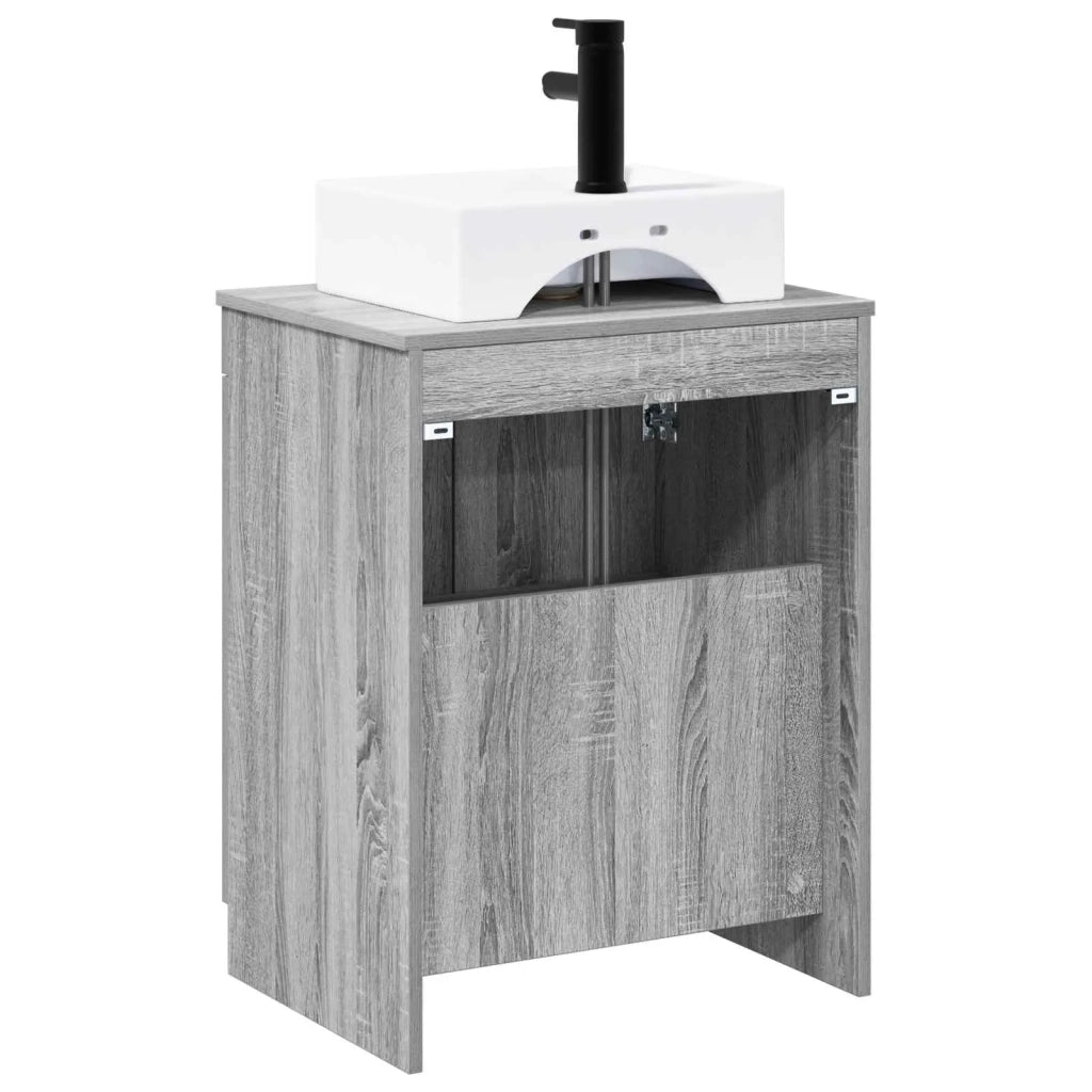 Set di mobili per il bagno Sonoma grigio Legno ingegnerizzato 3404255