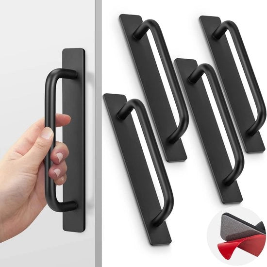4 set di maniglie adesive, 180 x 25 mm, maniglie in alluminio, maniglie per porte, maniglie per cucina, maniglie per finestra, maniglie adesive per armadi, bagno, camera da letto.