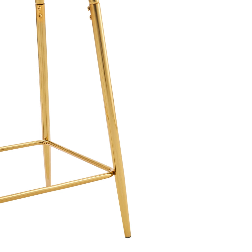 Set di sgabelli bar trasparenti con struttura in metallo dorato, design moderno