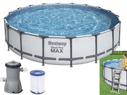 PISCINA FUORITERRA TONDA CON TELAIO D.457 H.122 CON POMPA ART.56438 PISCINE