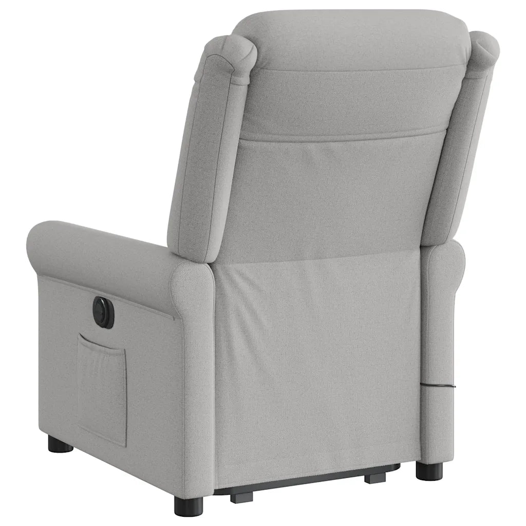 Poltrona Alzapersona Massaggi Reclinabile Grigio Nuvola Tessuto 3303333