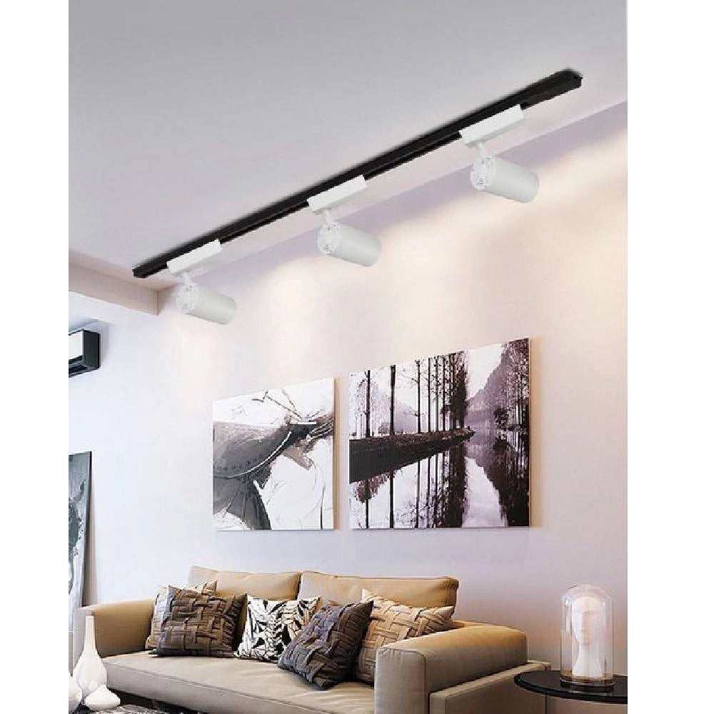 Trade Shop - Faretto Led Cob Con Binario 30w Lampada Pista Luce Naturale Fredda Calda F30w-9a -