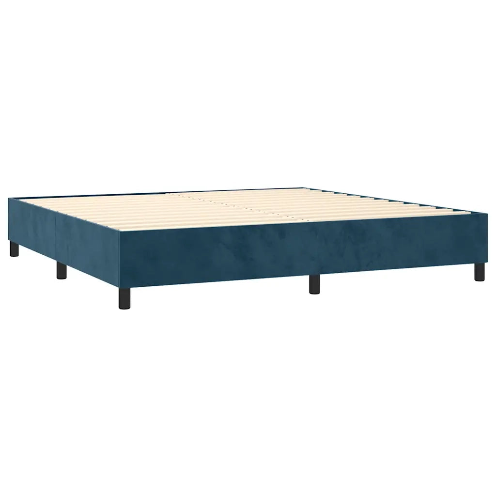 Giroletto a Molle con Materasso Blu Scuro 200x200 cm in Velluto cod mxl 33792