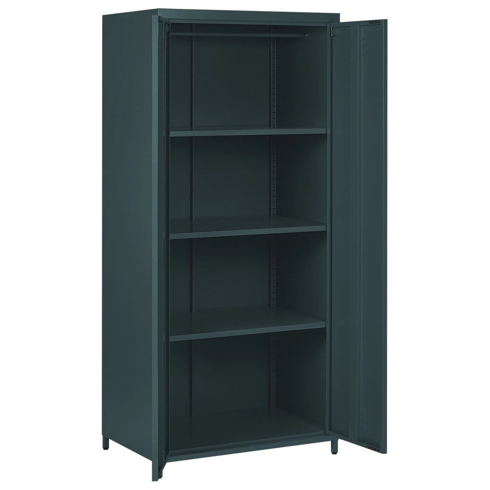 Mobiletto Portaoggetti Home Office Grigio Acciaio 2 Ante 4 Ripiani Design Industriale