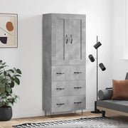Credenza Grigio Cemento 69,5x34x180 cm in Legno Multistrato 3199781