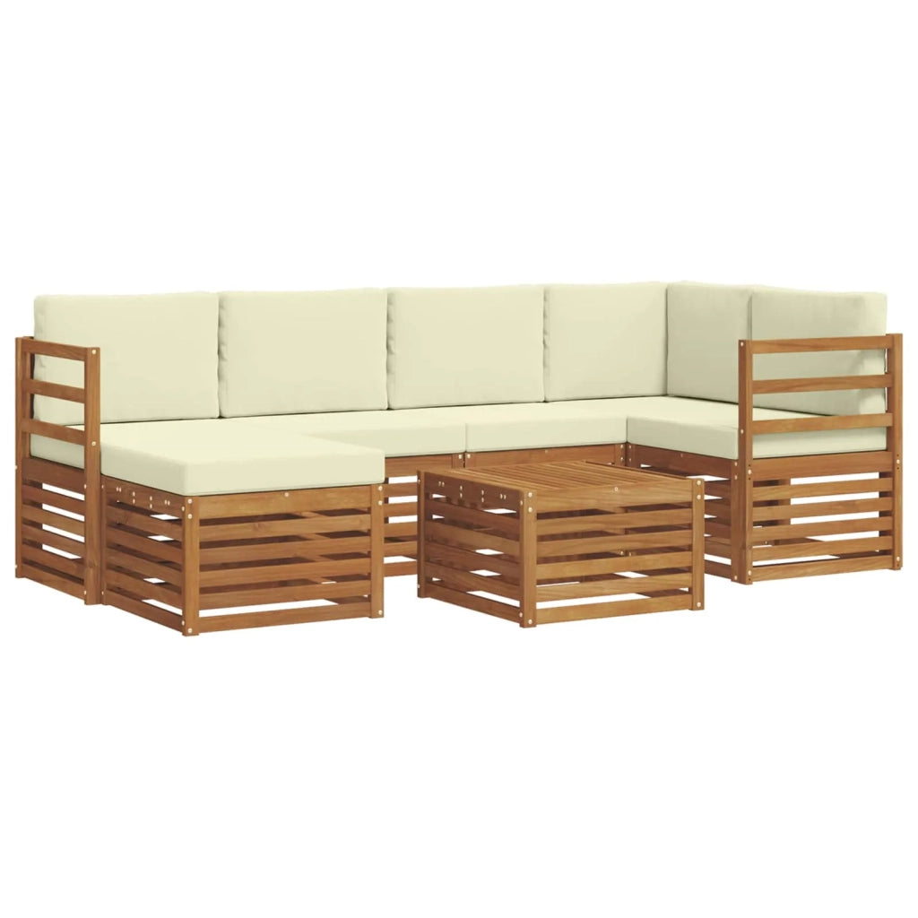 Set divano sezionale con cuscino 7 pcs Naturale e Crema 3375110