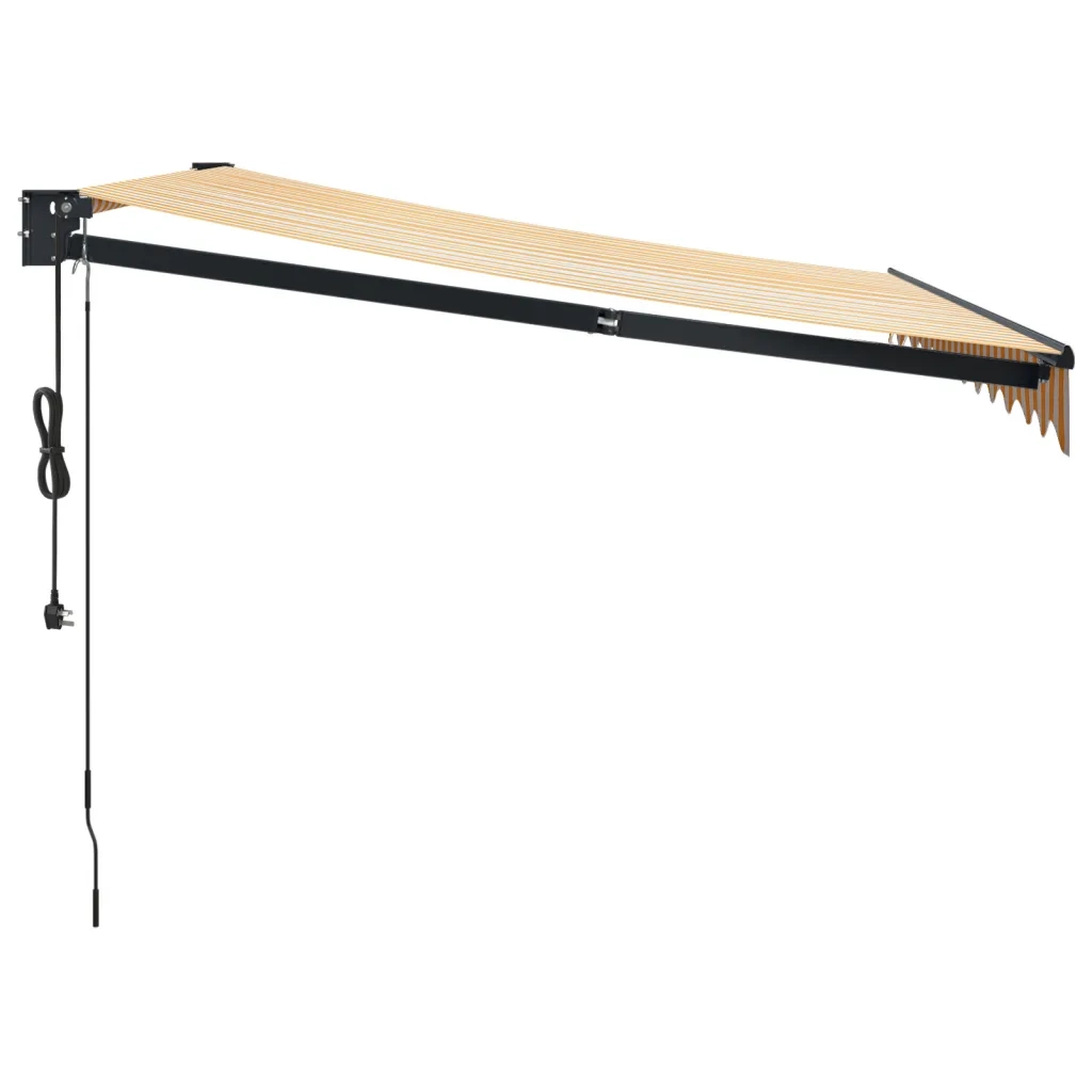 Tenda Sole Automatica Retrattile Gialla e Bianca 3x2,5 m