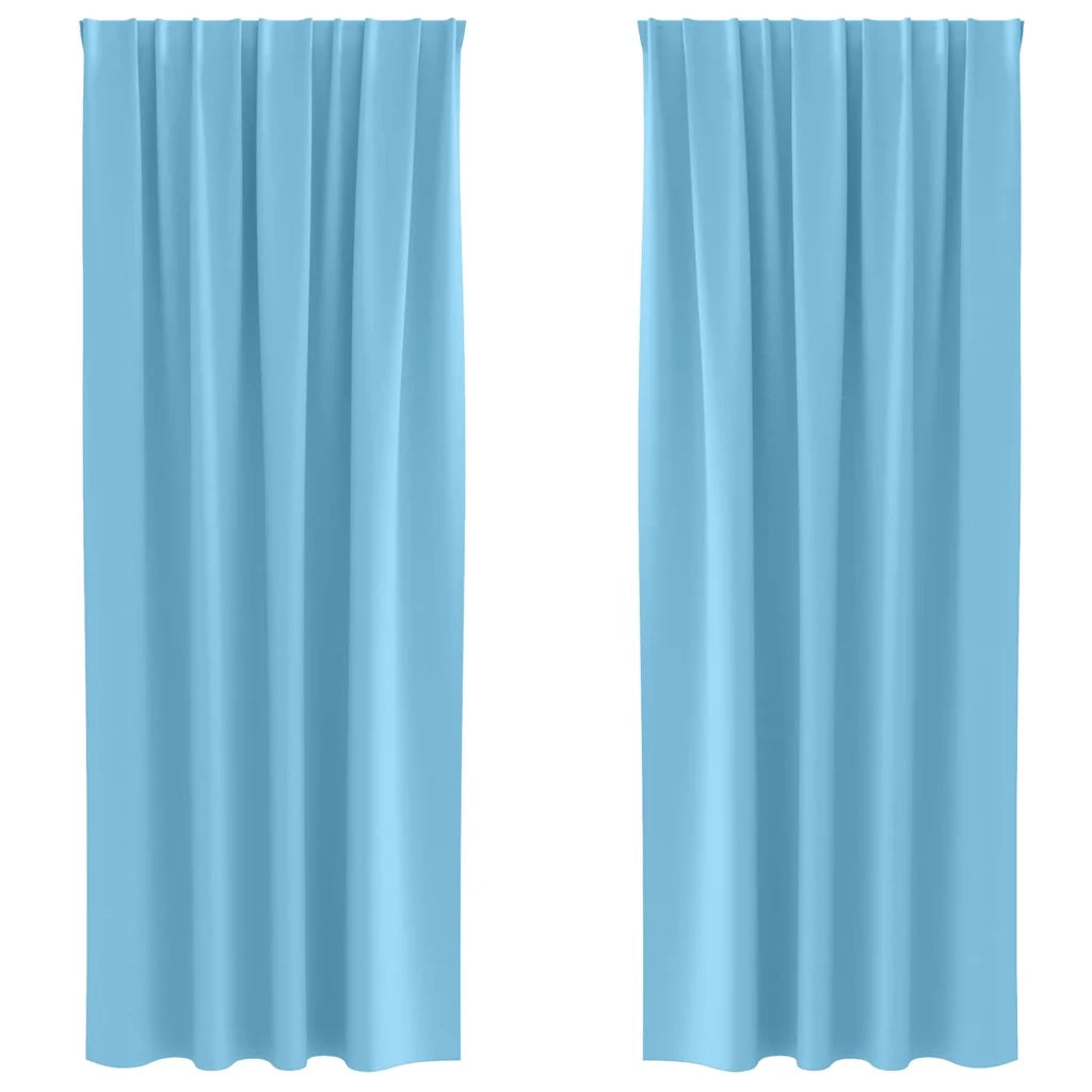 Tende Blackout con Anelli 2 pcs Blu Chiaro 260 x 140 cm 4107437
