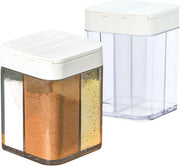 Pacco di 2 strumenti per stendere erbe 4 in 1, contenitori per erbe trasparenti, per campeggio, contenitori per erbe con piccoli fori regolabili, adatti per campeggio, viaggio, casa, cucina, contenitori per erbe da griglia
