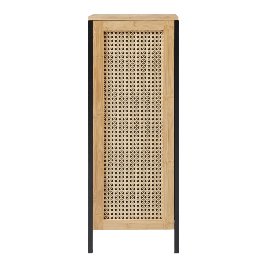 Cesto portabiancheria 80 x 30 x 30 cm effetto rattan nero naturale 03_0010216