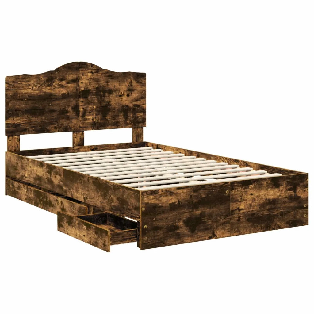 Struttura del letto-Giroletto Quercia Affumicata 120 x 190 cm 764836