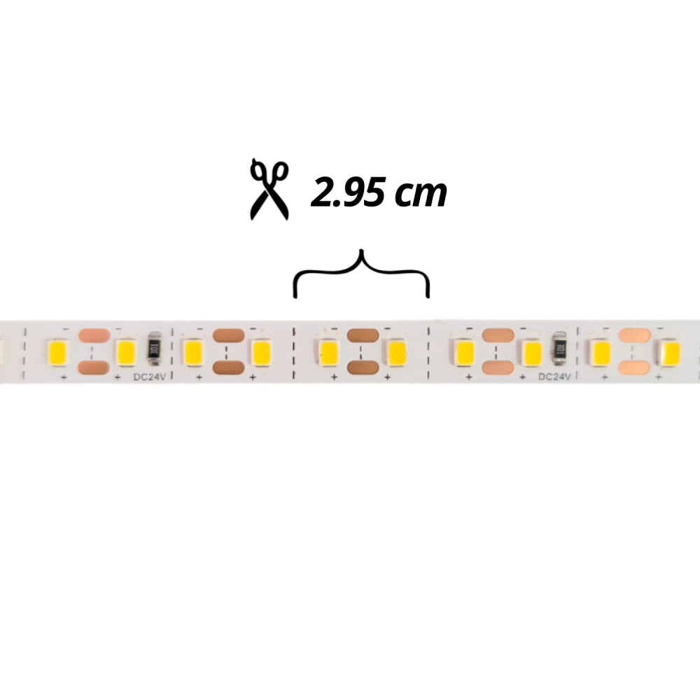 Striscia LED Professionale 50 Metri per interni - Luce Calda 3000K, 24V, 2640 lm/mt, IP20 - Taglio 2.95 cm