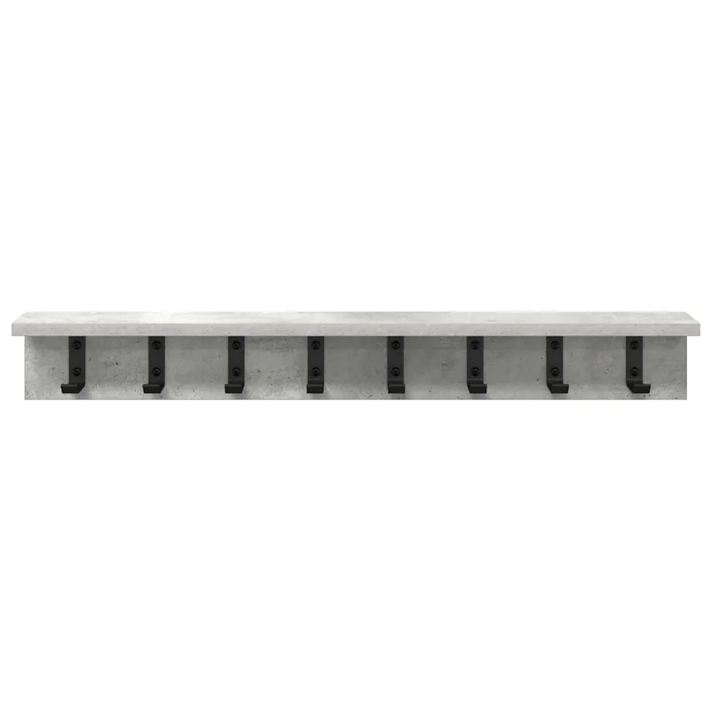 vidaXL Appendiabiti a muro Grigio cemento 80 x 10.5 x 10.5 cm