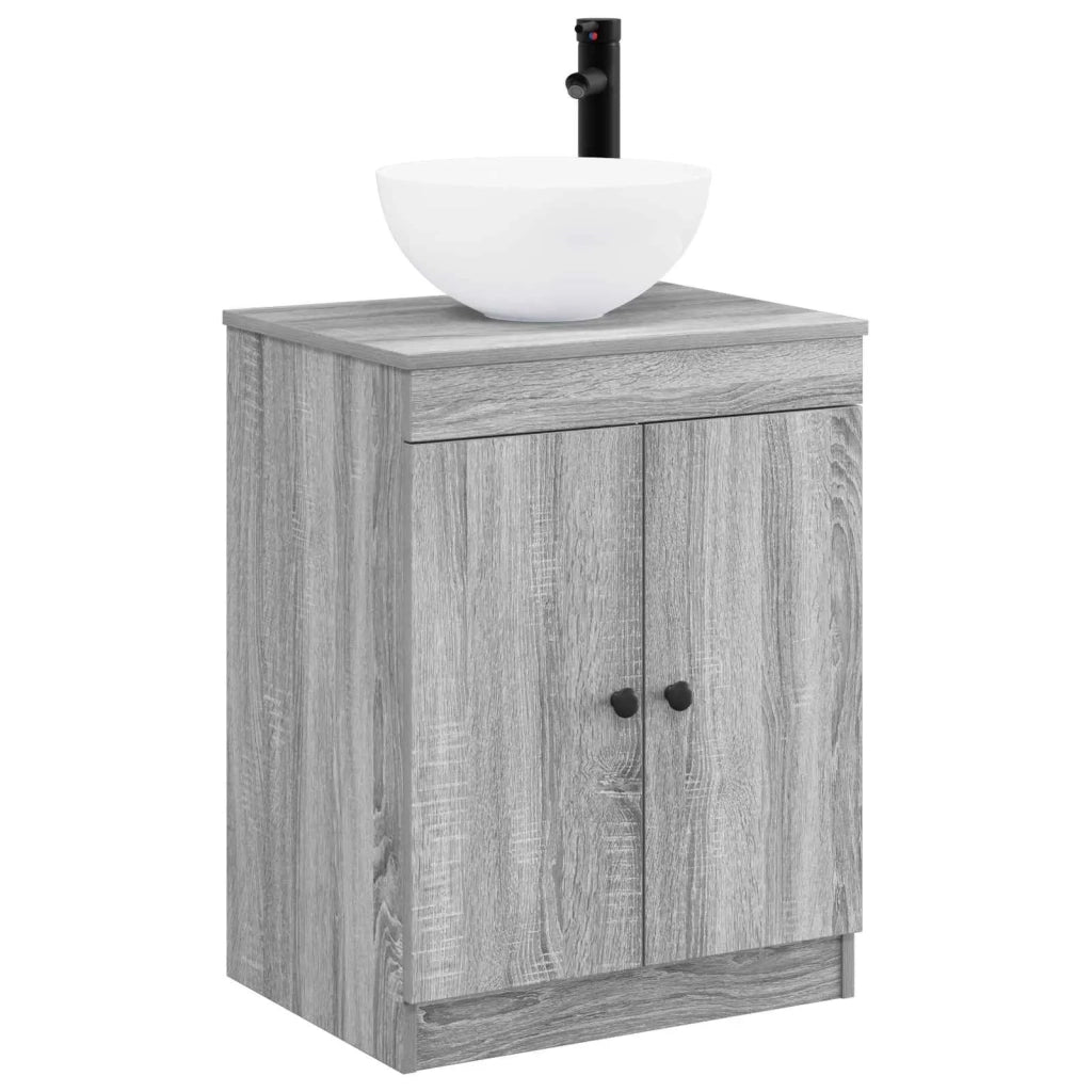 Set di mobili per il bagno Sonoma grigio Legno ingegnerizzato 3404219