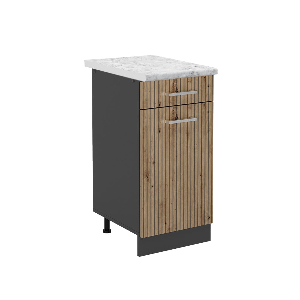 Vicco Mobiletto base per cucina Rovere artigianale 40 cm , PL Marmo