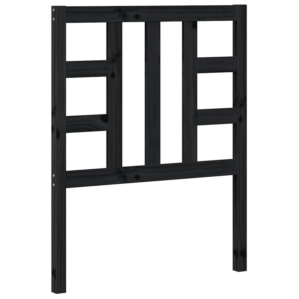 Testiera per Letto Nera 81x4x100 cm in Legno Massello di Pino cod mxl 37819