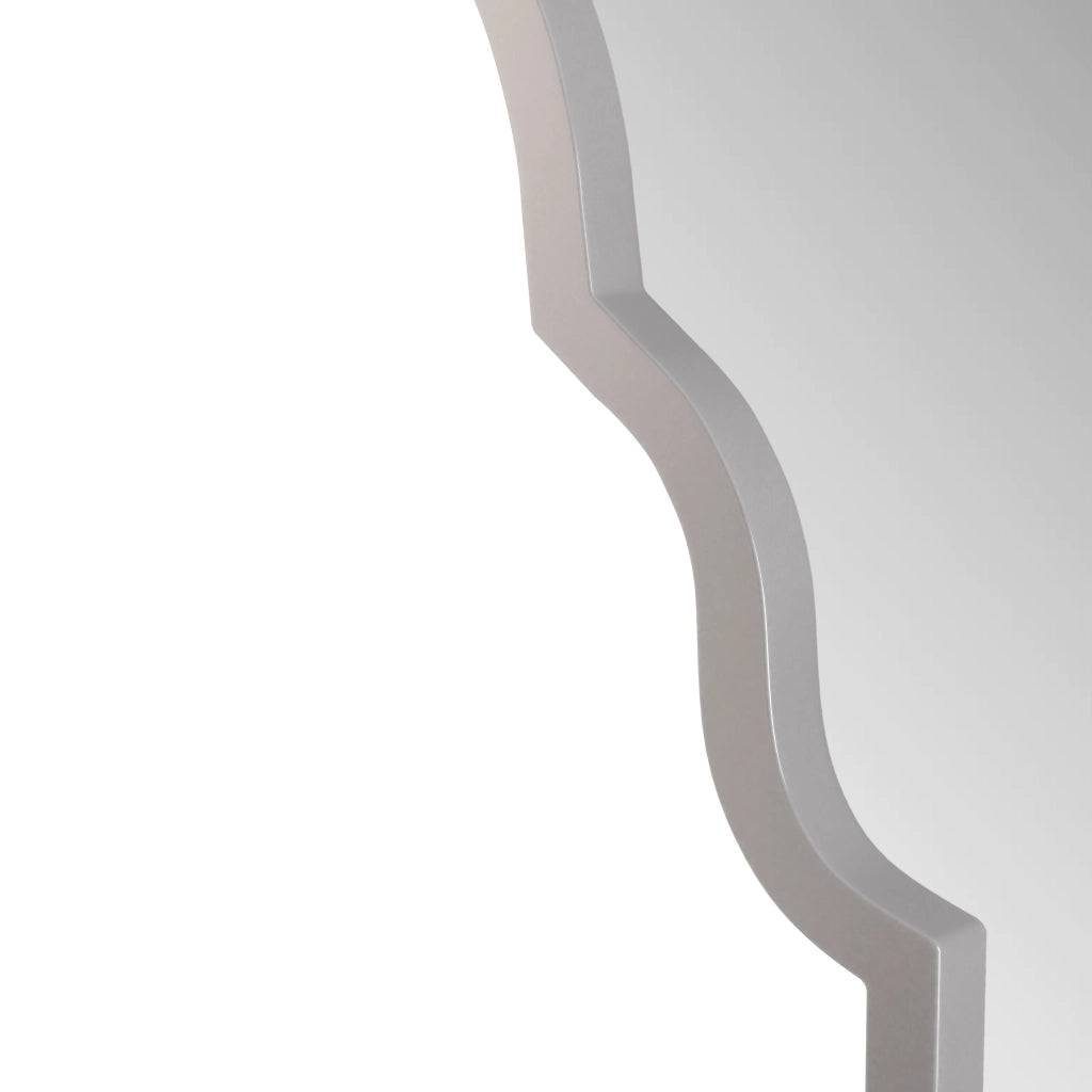 Specchio semplice rettangolare da parete in vetro con cornice in ferro per bagno soggiorno argento 61 × 101 cm