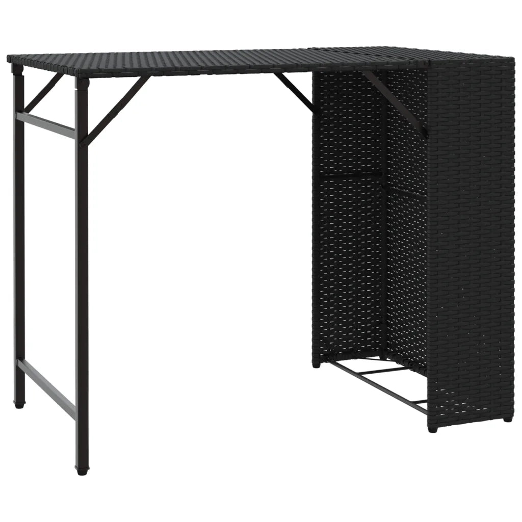 Set da Pranzo da Giardino Pieghevole 5 pz Nero in Polyrattan