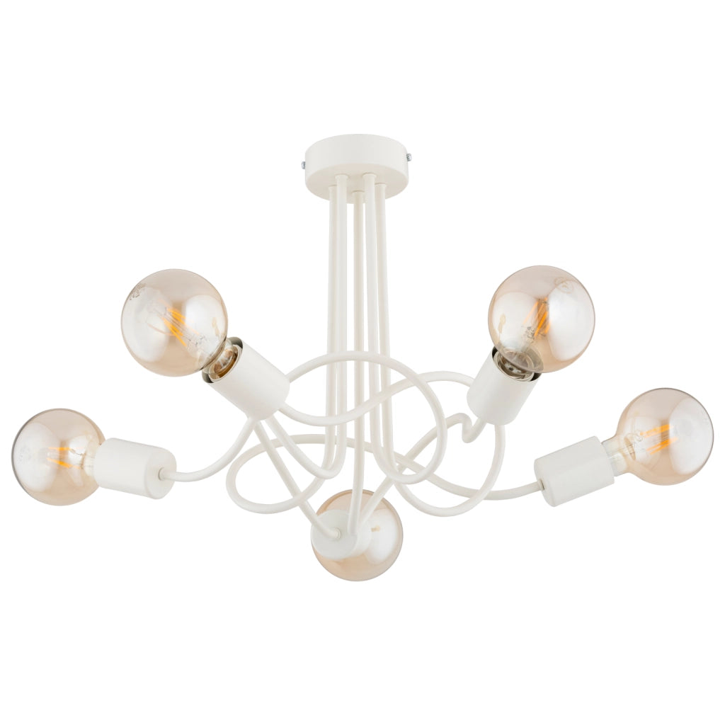 Plafoniera industriale crema nodo 5xE27 Alfa Wingo