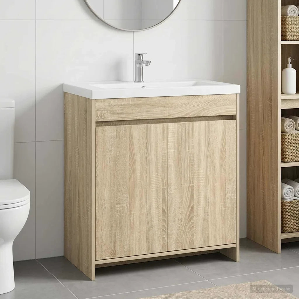 Mobiletto da Bagno Sotto Lavabo Rovere Sonoma 890786