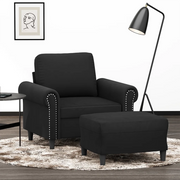 Poltrona con Poggiapiedi Nero 60 cm in Vellutocod mxl 120721