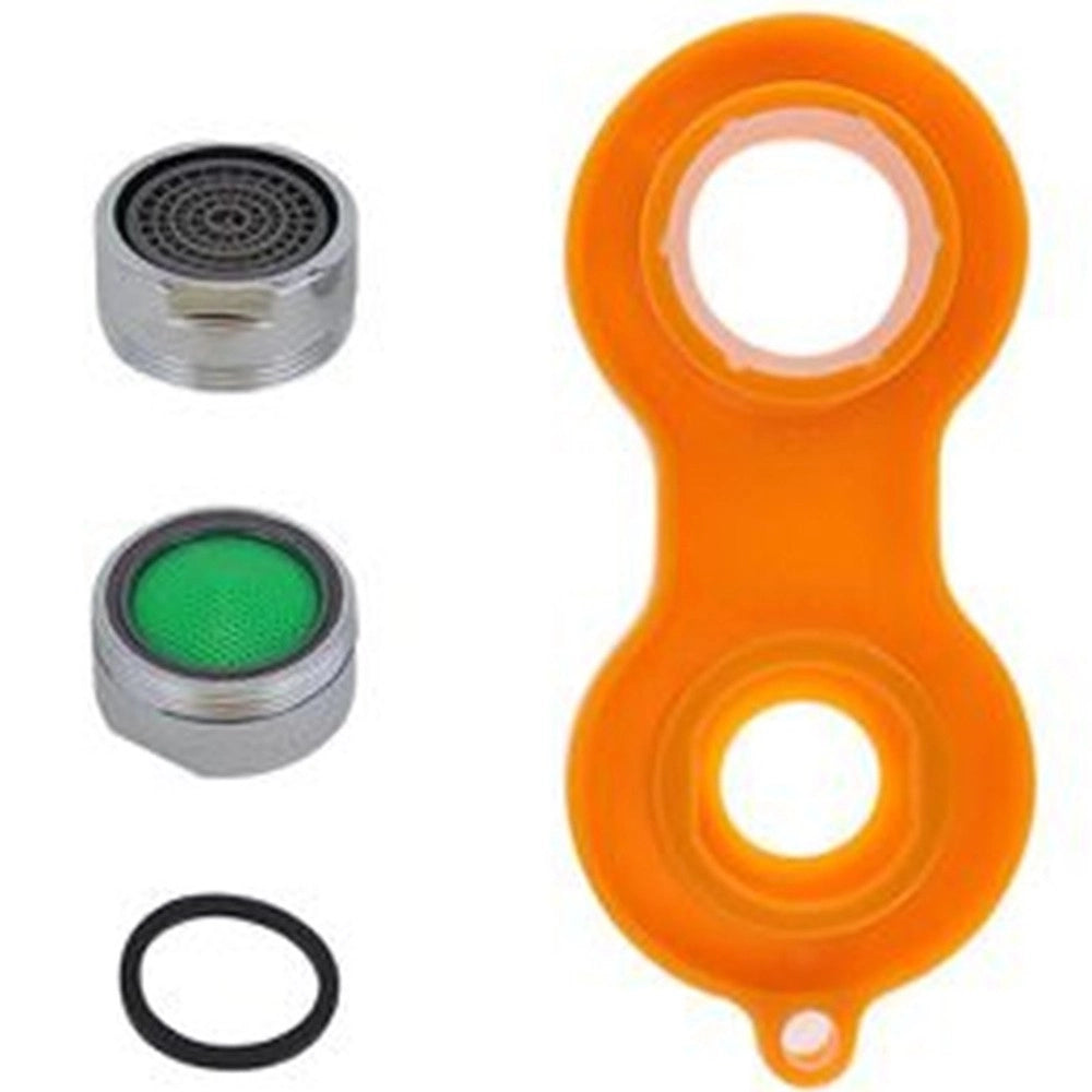Trade Shop - Set 4 Pezzi Aeratore Per Rubinetto M24 In Abs Filtro Rompigetto Con Chiave 59033 -