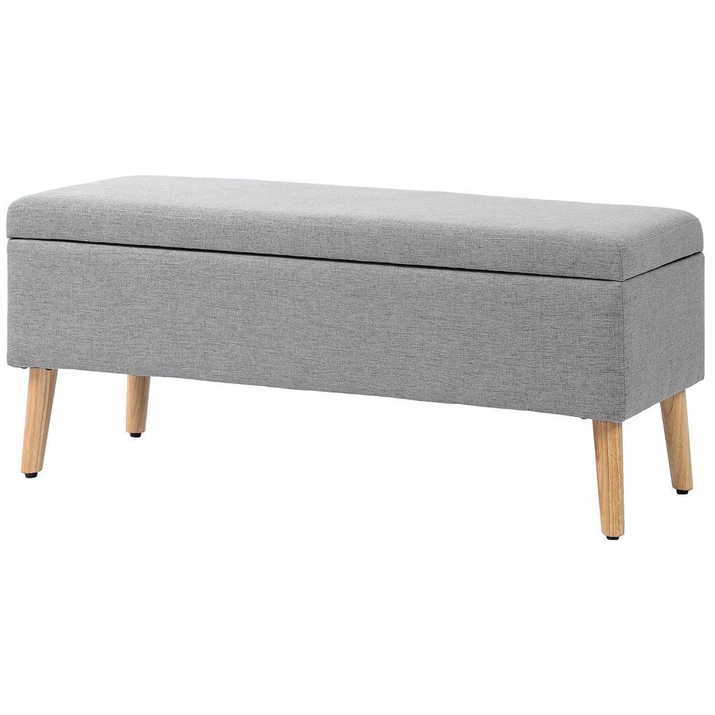 Panca imbottita con contenitore ¨C zephmum ¨C grigio, 110x39x45 cm